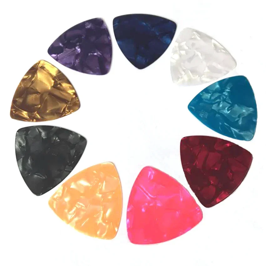 Púas acústicas para guitarra eléctrica, accesorios de Color aleatorio, Plectrum, celuloide, 0,46/0,71/0,96/1,2mm, 10 piezas, gran oferta