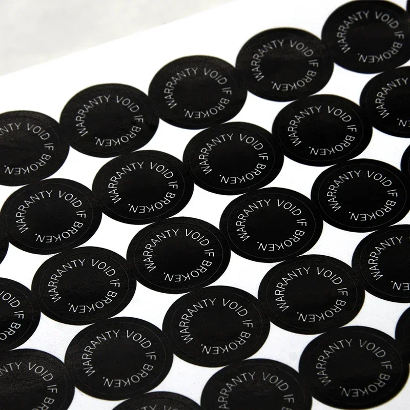 6/8/10/12/15mm de garantía VOID IF BROKEN agujero de tornillo Tamper Evident sello de seguridad a prueba de eliminación papel quebradizo pegatina de advertencia abierta - imagen 4