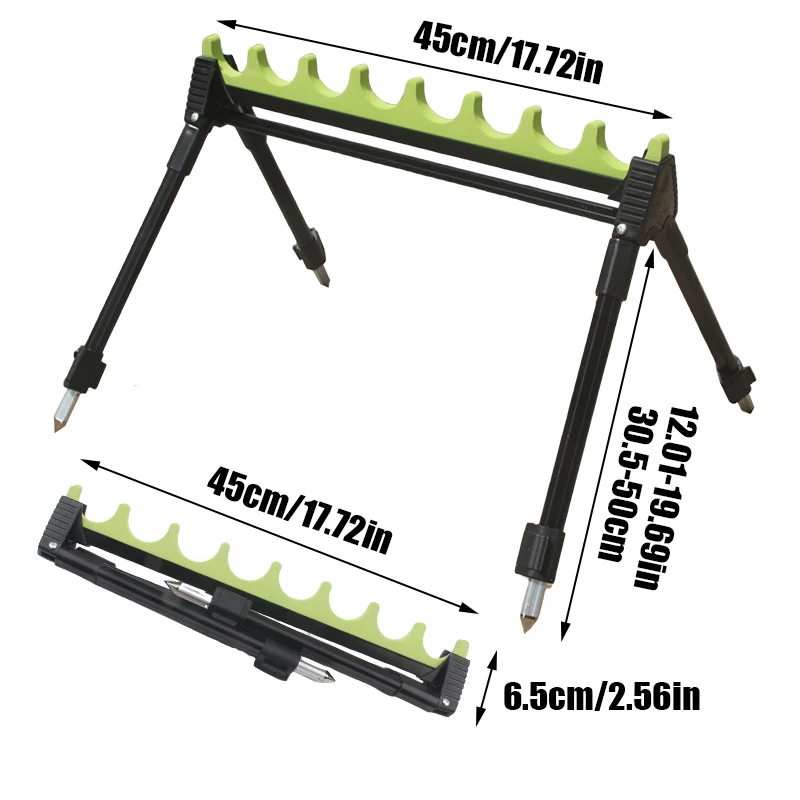 Soporte portátil para caña de pescar para 8 cañas, estante para caña de pescar al aire libre, soporte para caña de pescar - imagen 3