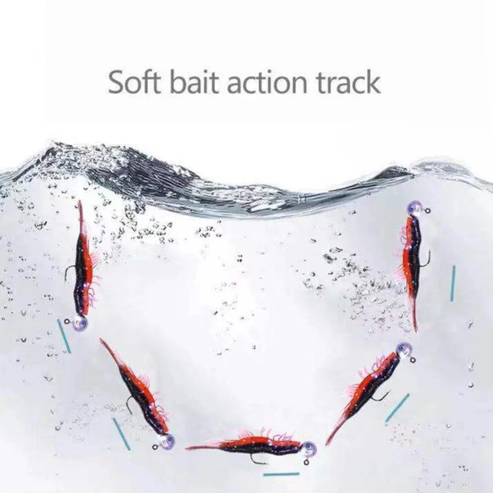 WALK FISH 61mm 1,6g 98mm 6g cebo de silicona señuelos blandos Lucio señuelo de pesca morder camarones carpa lubina gusano de mar Swimbait cebos Gamba - imagen 5