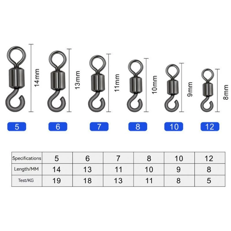 FTK-conector de pesca de 50 piezas, anillos giratorios, Pin de enclavamiento, señuelo de línea de anzuelo de acero inoxidable, aparejos de pesca - imagen 2