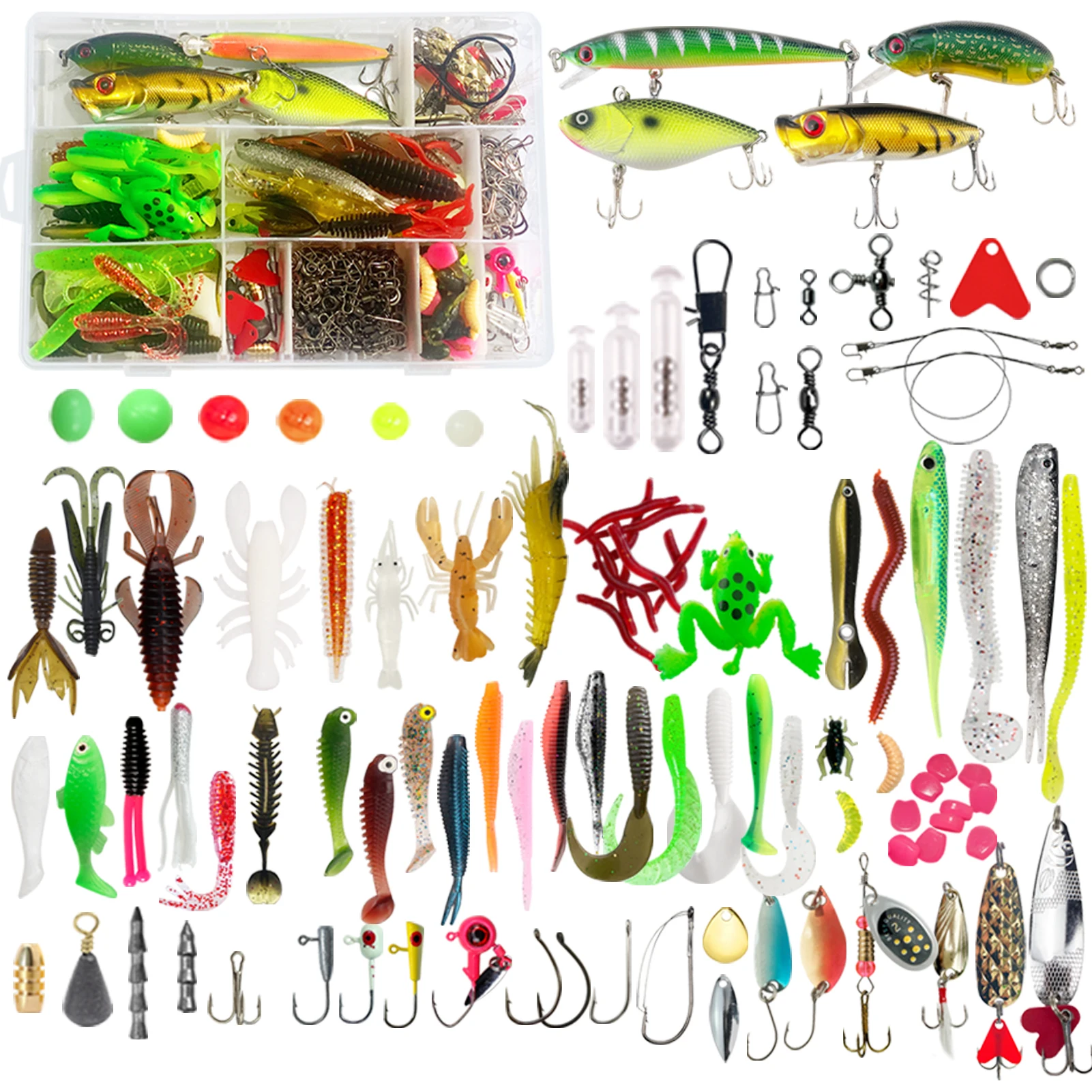 Kit de señuelos y accesorios FREE FISHER – Para pesca