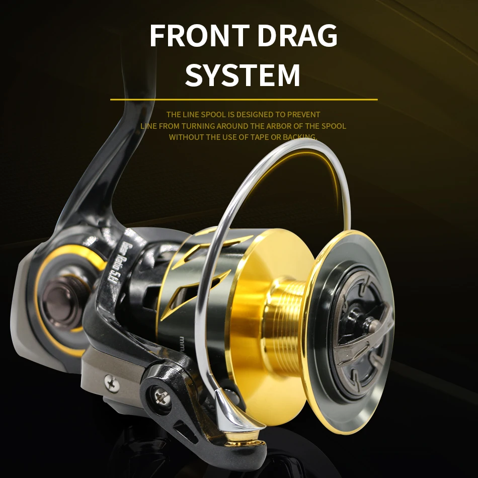 Carrete giratorio Rooblinos SW, carretes de pesca, carretes de pesca, agua salada o agua dulce, 5,0: 1, 9 + 1 BB, arrastre máximo 12kg - imagen 4