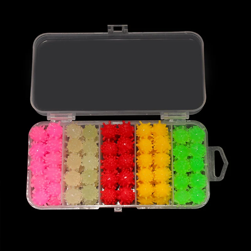 Señuelo Artificial de silicona para pesca, bola flotante luminosa para carpa, cebo blando con sabor a maíz, múltiples colores, 50 unids/lote por caja - imagen 5