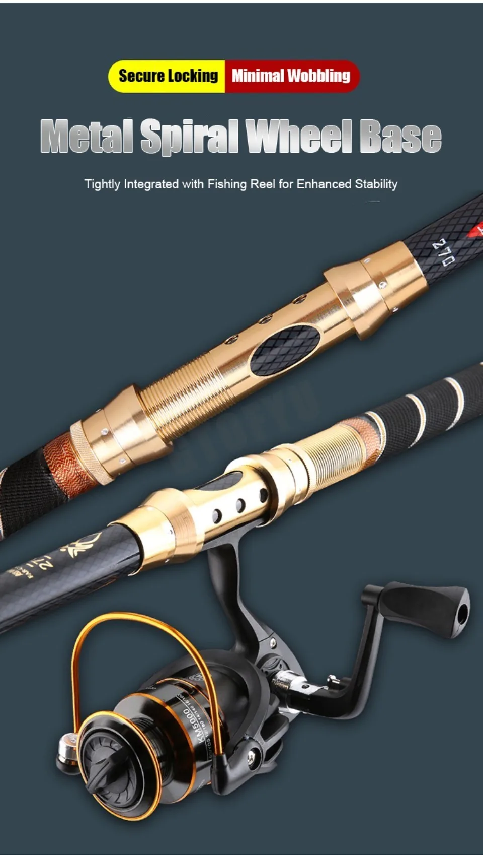 Experiencia un rendimiento de pesca mejorado con la base de la espiral de metal