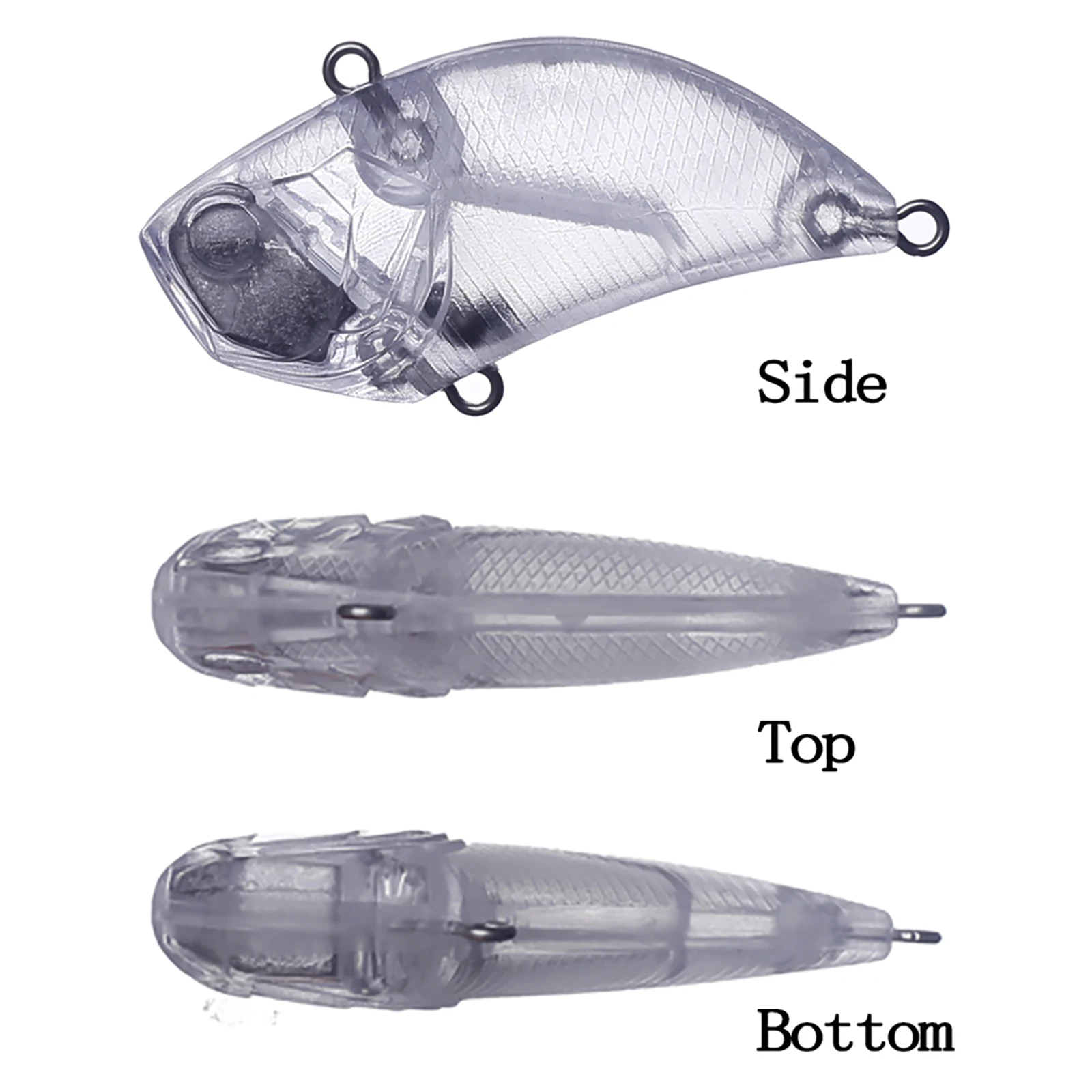 Chan'sHuang 20 piezas Señuelos de pesca en blanco sin pintar 6cm 13g sonajero VIB hundimiento vibración DIY hecho a mano cebo de pesca Artificial - imagen 3