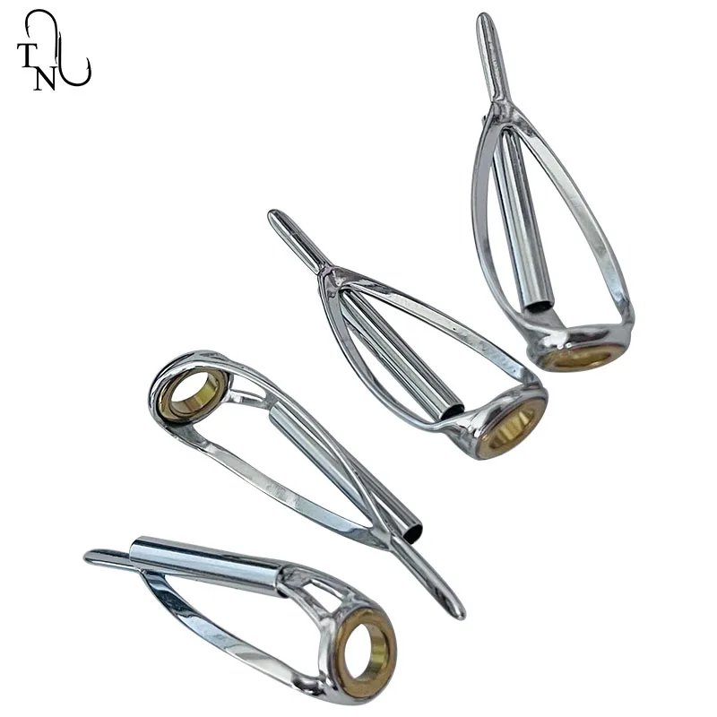 Guía de caña de pescar giratoria mediana, soporte de acero inoxidable, anillos de cerámica, accesorios de caña de pescar DIY, 10 juegos, TN75-1 - imagen 5