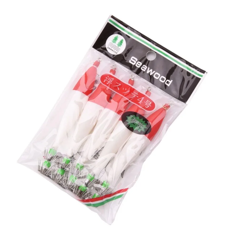 5 uds 10,5 cm/6,3g anzuelo de calamar luminoso de acero inoxidable anzuelo de pesca de calamar de ocho garras - imagen 3