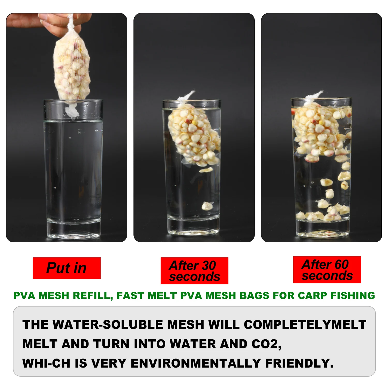Sougayilang Red de cebo PVA soluble para pesca carpa - imagen 5