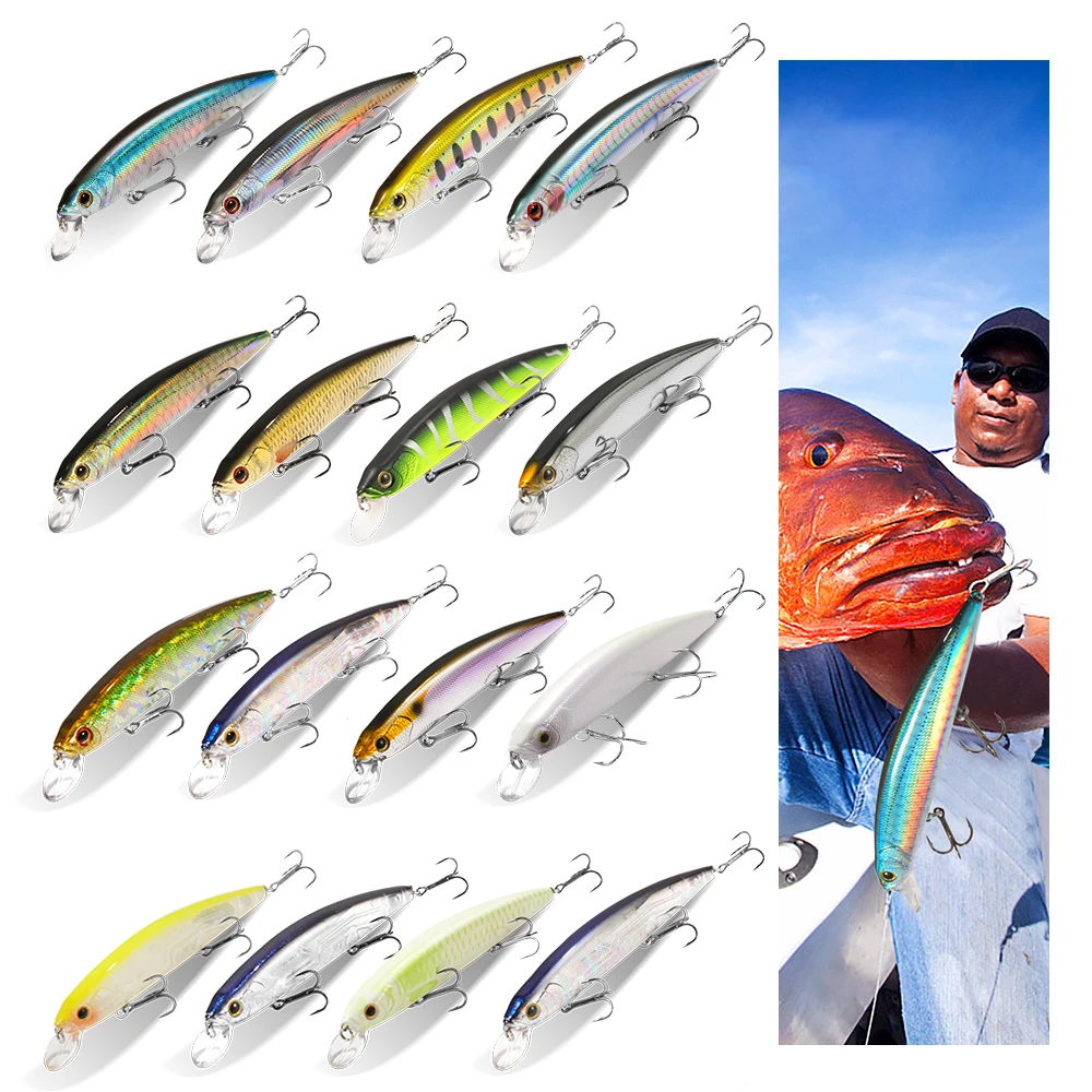 GOBAIT pececillo flotante 14cm 24g señuelo de pesca de agua superior sistema de peso cebo duro suspensión Wobbler anzuelo fuerte cebo Jerk 0-1,5 m - imagen 5