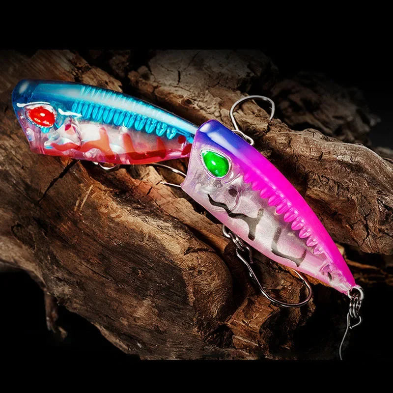 Nueva llegada 1 Uds mini Señuelos de Pesca Popper 4CM/3g ojos 3d cebo Crankbait Wobblers aparejos Isca superficie de agua superior señuelo Popper - imagen 3
