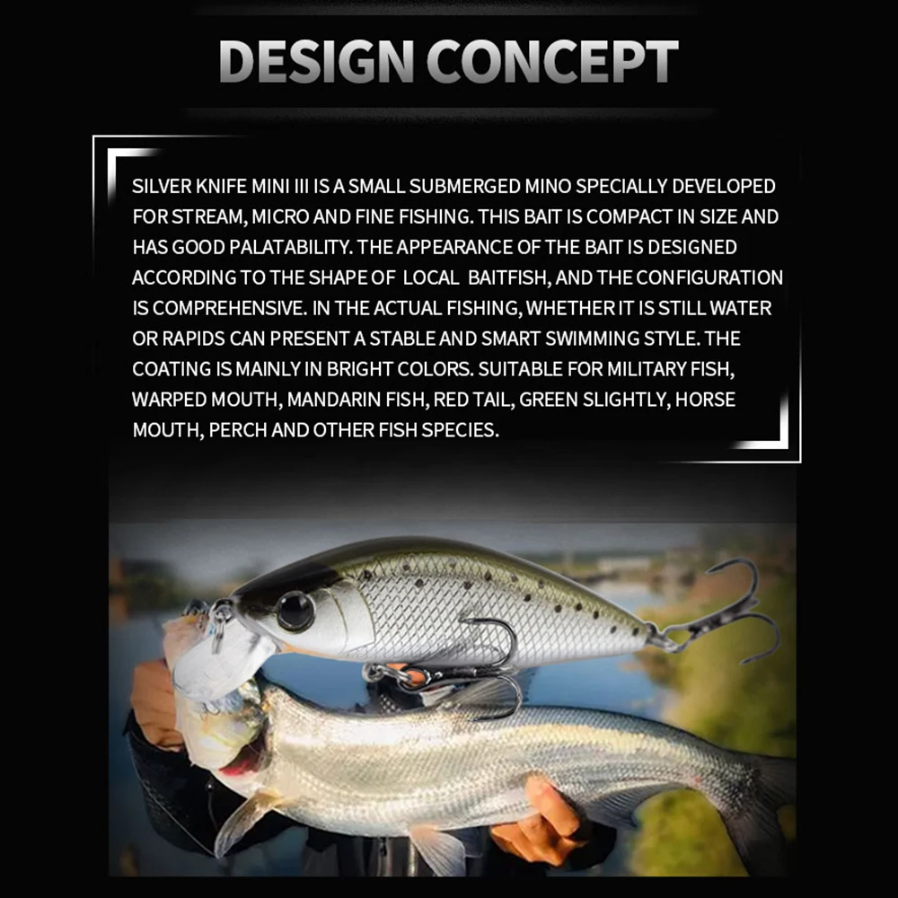 Señuelo de pesca de tiro largo, cebo duro Artificial, Jerkbait, Swimbait, Mini Stream, trucha, lubina, 5cm, 4,8g - imagen 5