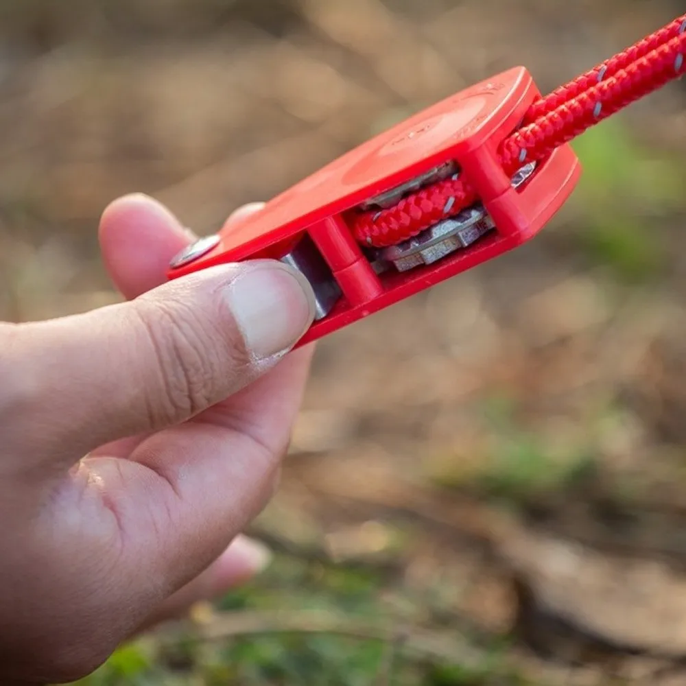 Polea de elevación de Metal, polea de anclaje para tienda de campaña de 4mm, colgadores de trinquete, accesorios de Hardware, ajustador de polea para exteriores, gancho de cuerda para toldo - imagen 5