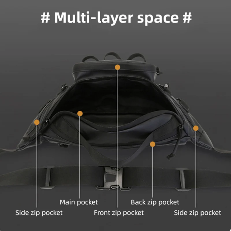 Bolsa de pecho impermeable para equipo de pesca, bolso cruzado ligero para viaje, senderismo, riñonera multifuncional para deportes al aire libre, Z9A - imagen 4