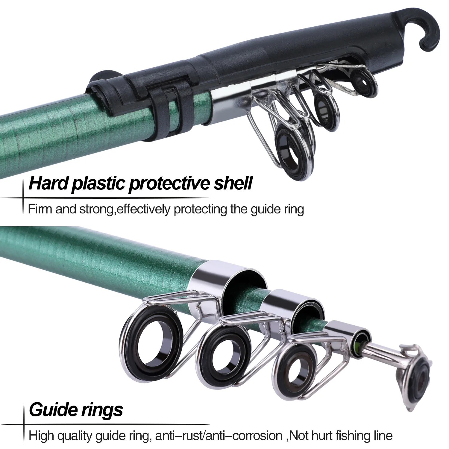 Sougayilang-Juego de cañas de pescar para niños, Kits completos con caña de pescar telescópica y carrete giratorio, anzuelos, juego de postes de viaje de agua salada - imagen 4