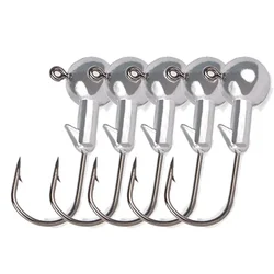 1/5 Uds 3,5g-21g manivela anzuelo con cabeza anzuelo de pesca cabeza plantilla señuelo cebo duro gusano suave Luya anzuelo anzuelo