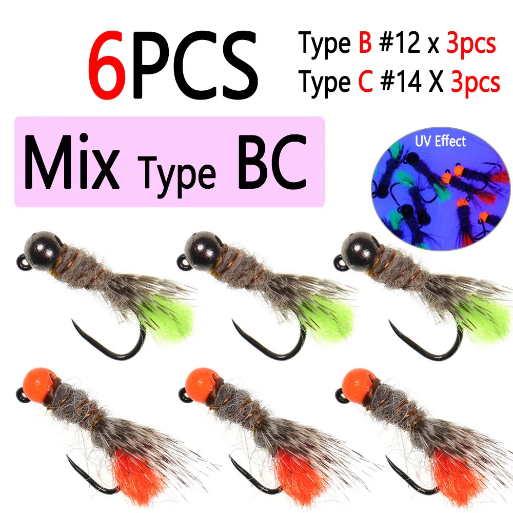 6pcs Mix Type B C