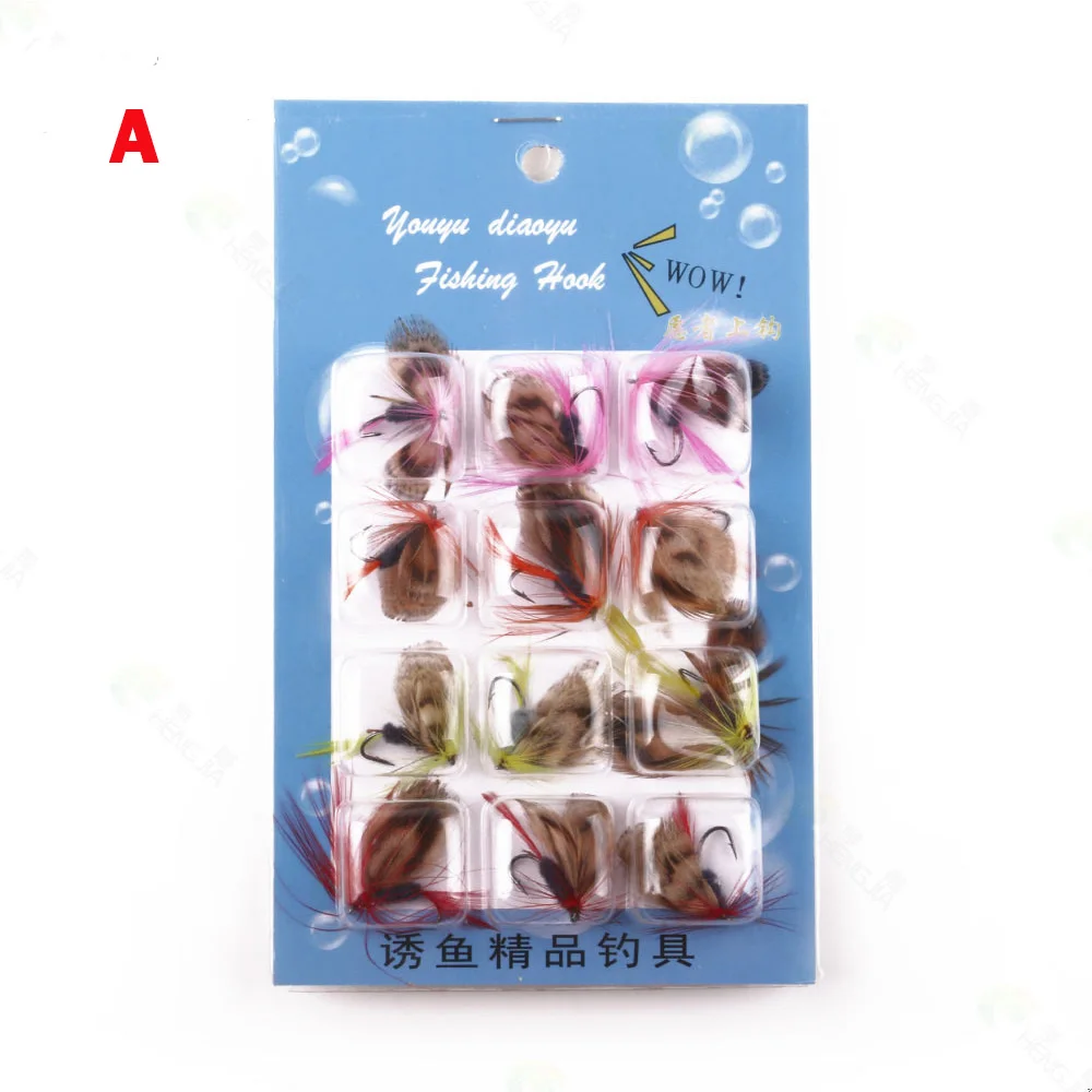 Señuelos de pesca con mosca, cebos con manivela superafilada, señuelo perfecto, anzuelo de acero de alto carbono, 12 Uds./Set - imagen 5