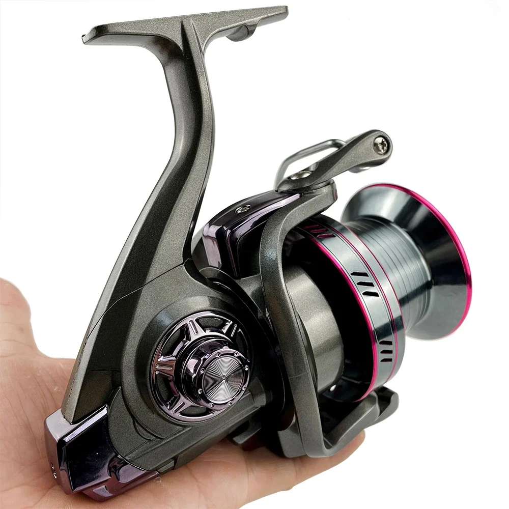 Carrete de Pesca 9000 10000 12000, relación de engranaje 4,0:1, carrete de Jigging, arrastre máximo de 30KG, potente carrete giratorio para Pesca en agua salada - imagen 3