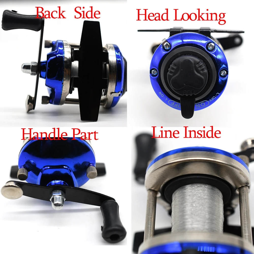 MNFT 1 Uds Mini carrete de pesca rueda de pesca en hielo de invierno carretes de Baitcasting de Metal relación de velocidad 3:1 rueda de pesca de mar mano izquierda derecha - imagen 5