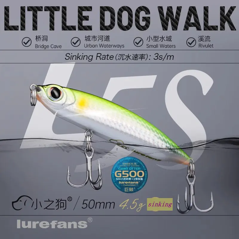 Nuevo 2025 Lurefans pequeño perro paseo flotante hundimiento lápiz Micro objetos señuelo de pesca 1,7g/3g/4,5g cebo duro Wobbler Artificial - imagen 3