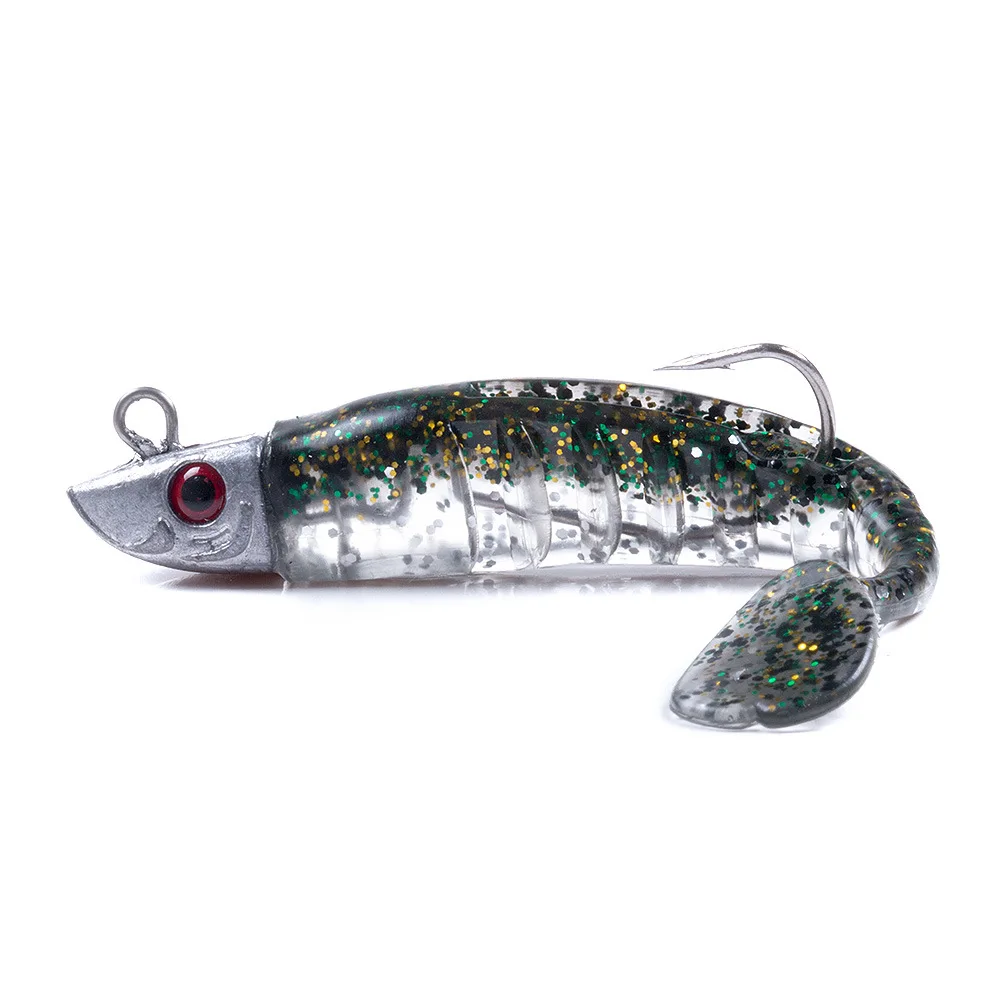 1 Uds Jigging cebo blando 15g 25g cabeza de plomo Jig pez cola en T cebos de pesca de agua salada pesca en el mar Señuelos de silicona Minnow Pike Swimbait - imagen 3