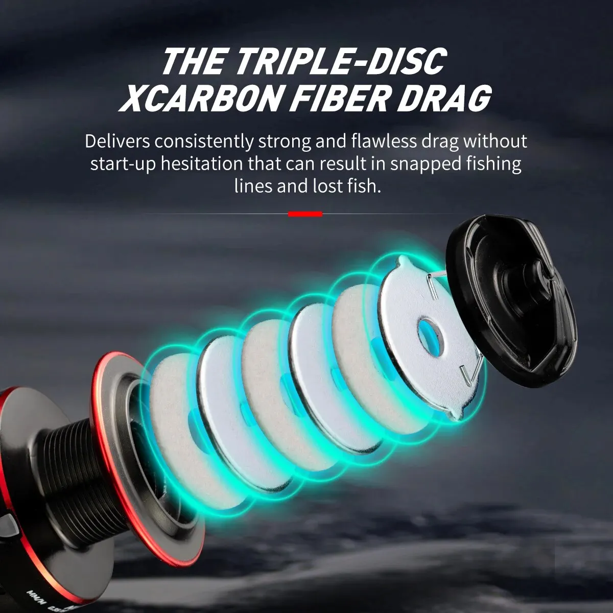 Carrete de pesca giratorio para agua dulce y salada, accesorio de fundición suave de doble freno para carpa, tamaño 5000, 6000 - imagen 4