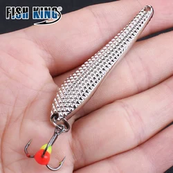 Fish King Señuelo de hielo con cuchara giratoria y triple para lucio