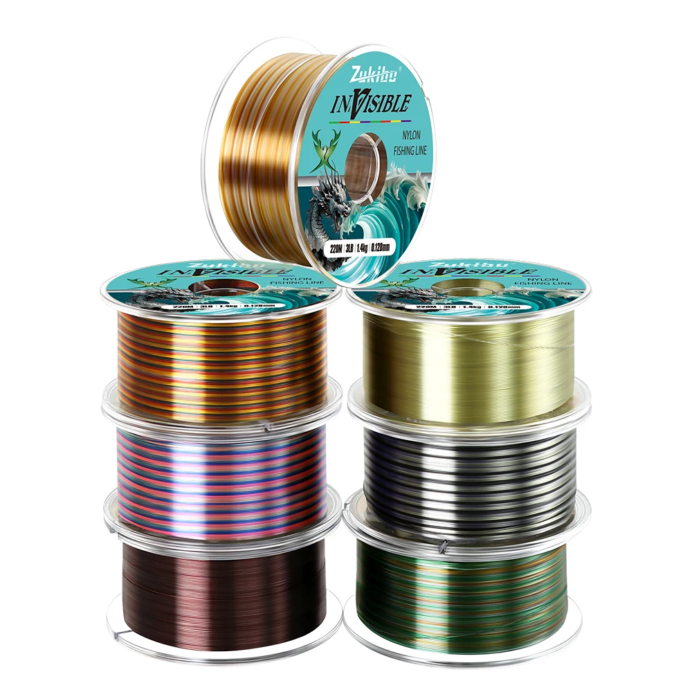 ZUKIBO JIAOLONG hilo de pescar de nailon mono japonés Invisible 220m 350m línea de mosca monofilamento súper fuerte línea de pescado de carpa de nailon - imagen 3