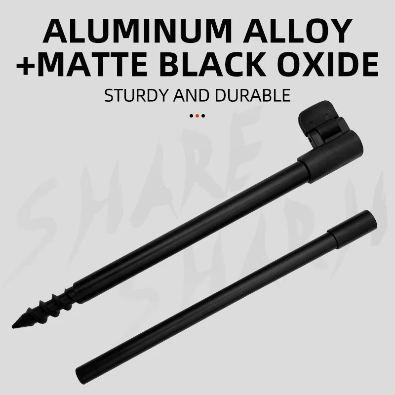 El soporte para caña de pescar se inserta en el suelo y el soporte de cabeza de tornillo de dos secciones de aleación de aluminio se inserta rápidamente. - imagen 2