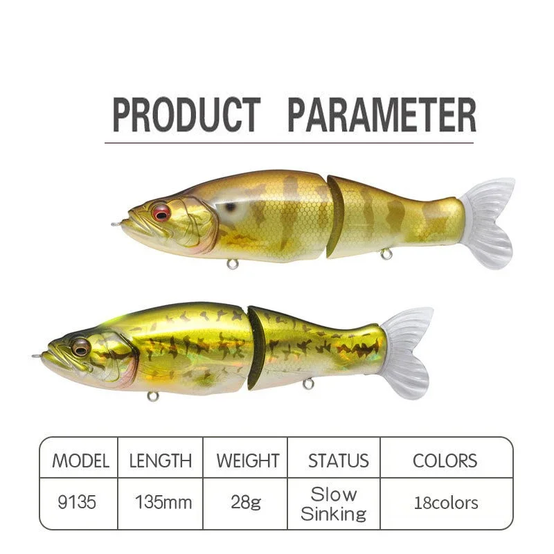 Swimbait multiarticulación de hundimiento lento para lucio y mar - imagen 2
