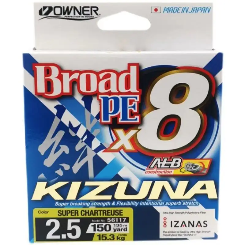 Línea de pesca trenzada PE X8 Kizuna – Original Japón