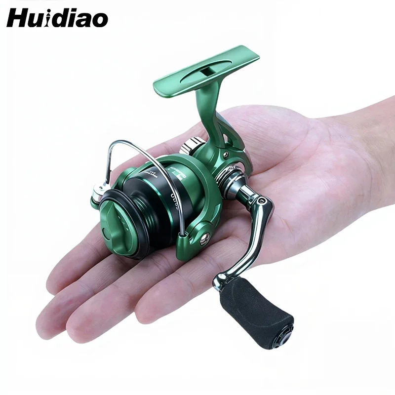 Carrete giratorio compacto Huidiao serie 500/800 Zero Play 3 + 1BB 5,2: 1 relación de engranaje carrete de pesca en hielo ligero 5KG/11LB arrastre potente