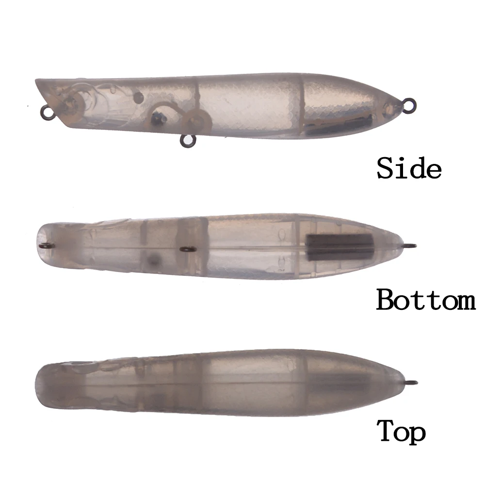 Chan'sHuang-señuelo de pesca en blanco sin pintar, 20 piezas, 6,2g/10,2g, sonajero Popper para caminar al perro, cebo Artificial hecho a mano DIY - imagen 3