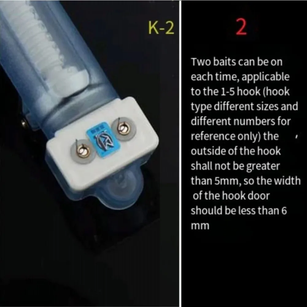Snel vormgeven op aas Automatisch clipaasapparaat K1 K2 K3 Vissen Hulpgereedschap Draagbaar ABS Magnetisch uitrusting voor haken Visgerei - imagen 4