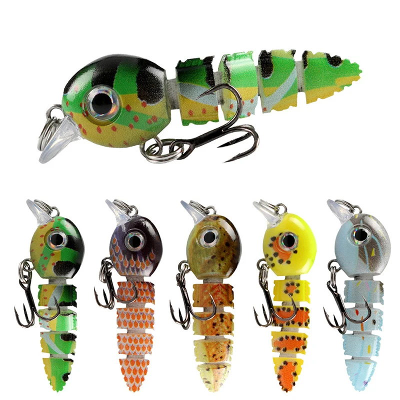 Señuelos de pesca multiarticulados, 5,5 cm/4g, Crankbait, cebos duros realistas para peces, juego de Señuelos de Pesca pequeños, aparejos Wobblers - imagen 2
