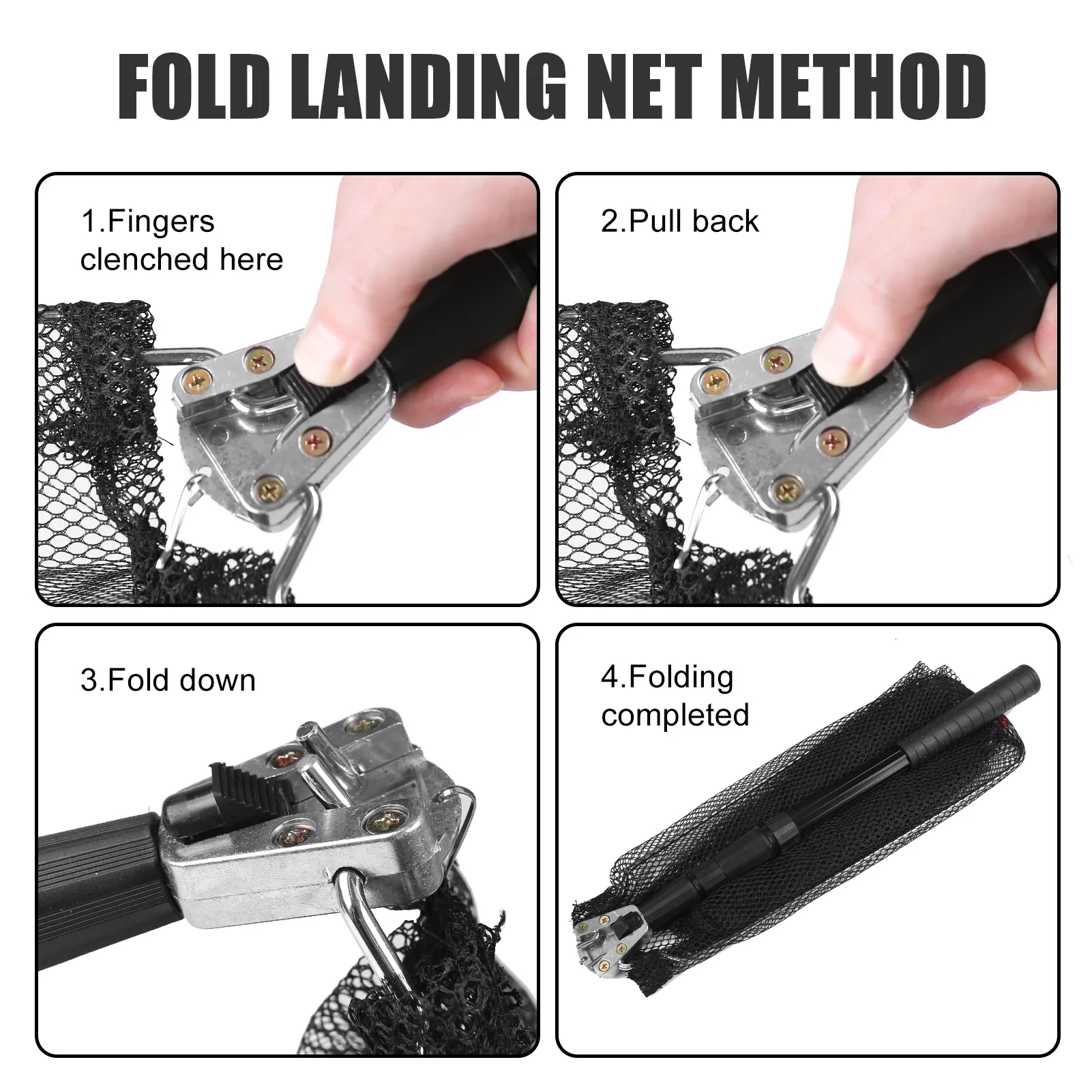 Red de pesca de aleación de aluminio de 130CM, red de aterrizaje plegable telescópica, poste retráctil para aparejos de pesca de carpa, captura y liberación - imagen 4