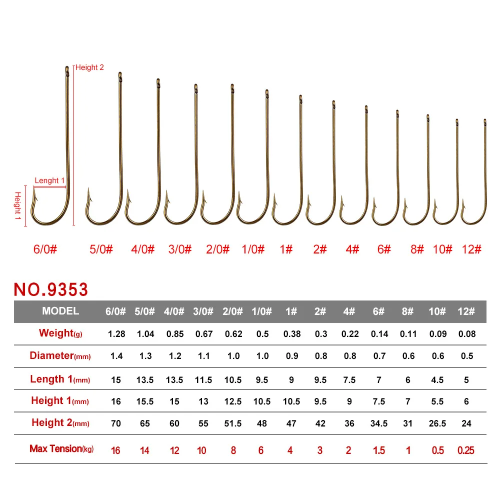 Anzuelo de pesca de caña larga, anzuelos de pesca de carpa cruciana de acero de alto carbono, púas afiladas, Offset, anzuelo de cebo estrecho, 100 piezas - imagen 3