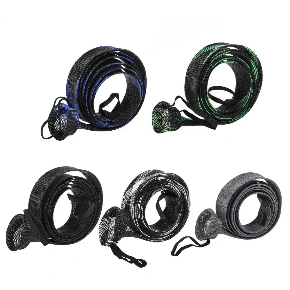 Calcetines para caña de pescar de 190cm, Protector de caña de pescar de malla trenzada, funda para caña de pescar, cubiertas ultraligeras, guantes para caña de pescar de fundición de cebo - imagen 3