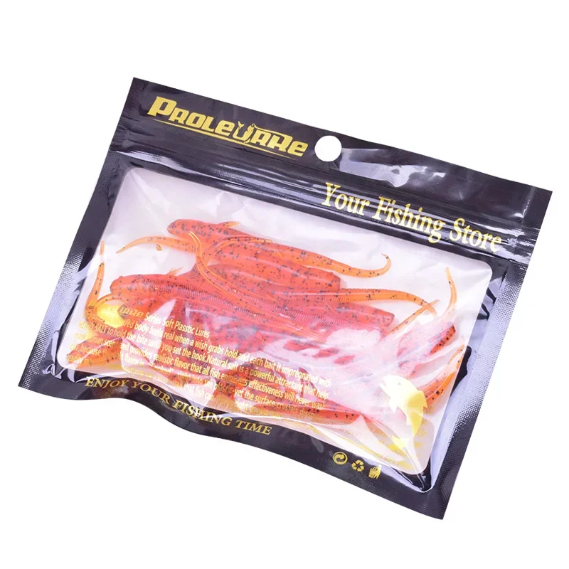 20 Uds. Señuelo suave de gusano de tierra de cola larga 75mm 1,2g cebo de silicona Artificial pez negro aparejos de pesca de lubina a rayas - imagen 3