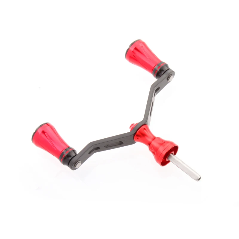 Kawa-mango de carrete de pesca de fibra de carbono con perilla de aleación para carrete S, doble Mango, peso 45,9g, accesorio de aparejos de pesca DIY - imagen 5