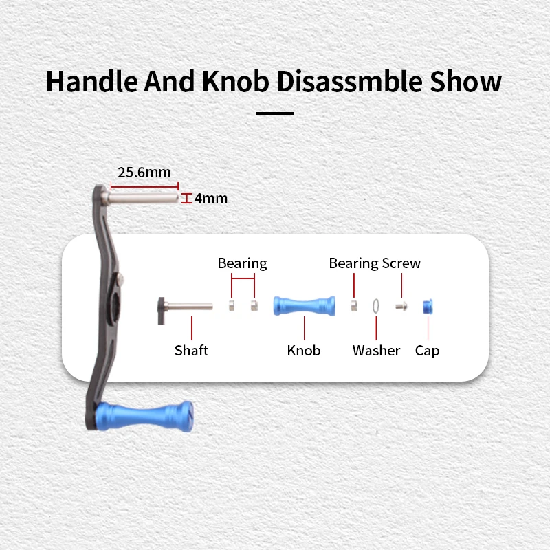 Ruke nuevo carrete de fundición mango de carbono y perilla de Material metálico seis colores longitud 90mm tamaño del agujero de montaje de Baitcasting 8*5mm gratis - imagen 4