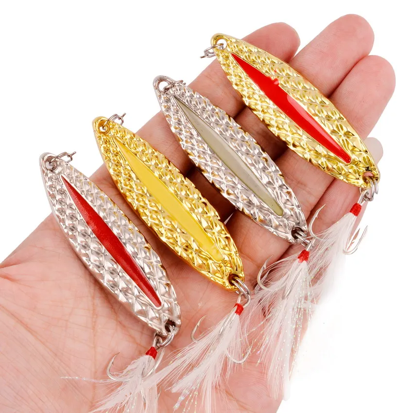 Conjunto de Señuelos de Pesca, cuchara de plantilla de Metal, Wobblers, Kit de cuchara de Lucio, aparejos de Pesca Isca Artificial, 10 unids/caja - imagen 4