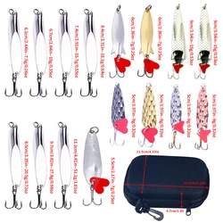 KITS de señuelos de cucharas de pesca, juego de cebos de Metal para lanzar Spinner, cebo de pesca, Señuelos de pesca con bolsa de almacenamiento, estuche para Lucio y carpa, 16 Uds.
