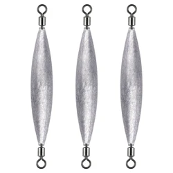 Peso de pesca de doble giro, 1,9g-22,8g, pesas de curricán en línea para salmón, trucha, Walleye, Surf, pesca de fundición larga