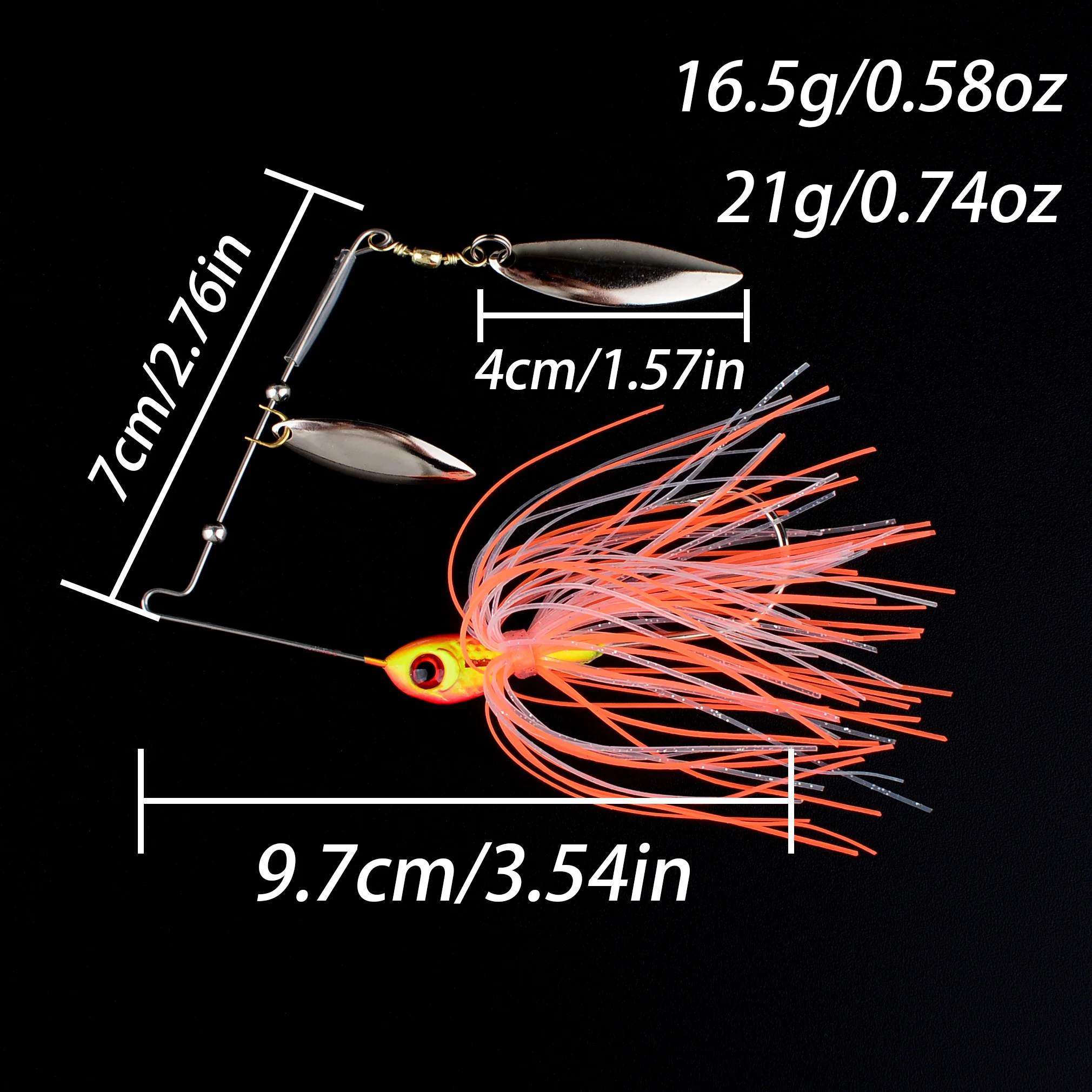 5Pcs Metal Spinnerbait Sequins Rotating Fishing Lure Bait Spinner Bait Bass Jig Chatter Spoon Lures Buzzbait Fishing Tackle - imagen 2