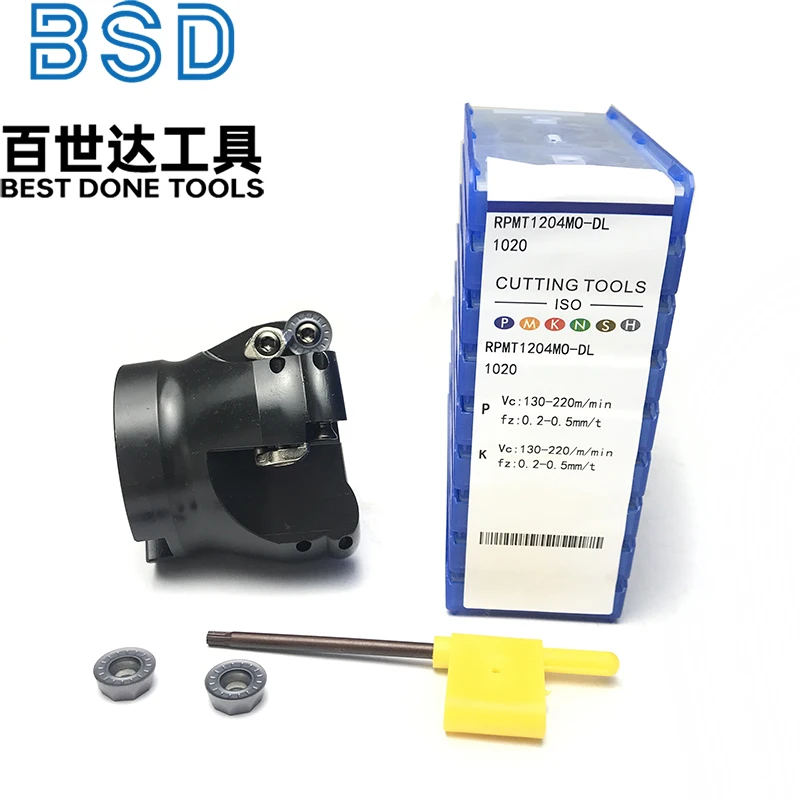 Cabezal de fresado EMR 6R63-22-4T Cabezal de fresado EMR 6R 50 63 80 100 Soporte de cortador de fresado facial indexable para insertos de arco RPMT1204 - imagen 3