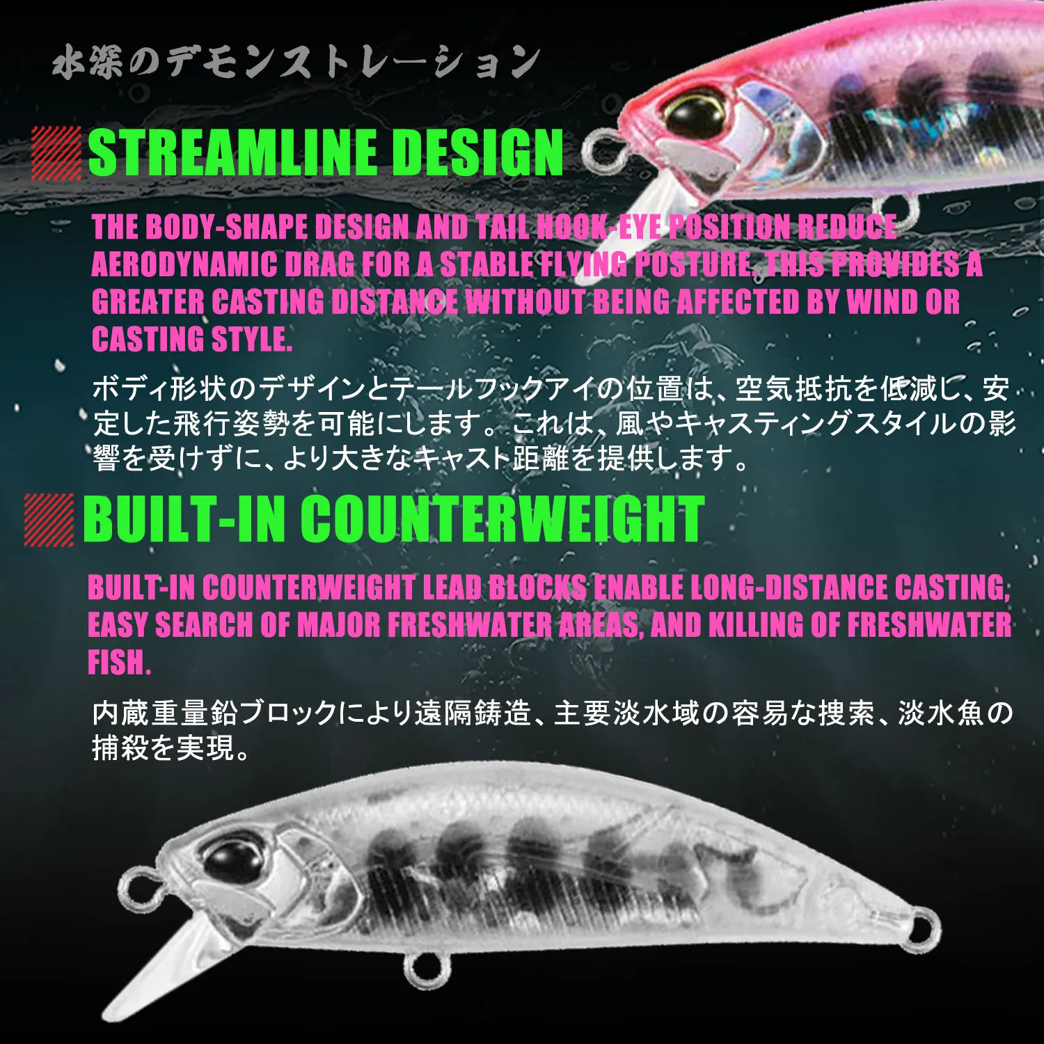 Mrico-señuelo de Pesca flotante para pececillos, cebos duros artificiales Wobblers, productos de aparejos, perca para Lucio, perca, Leurre, Angeln, 4,5g, 50mm - imagen 5