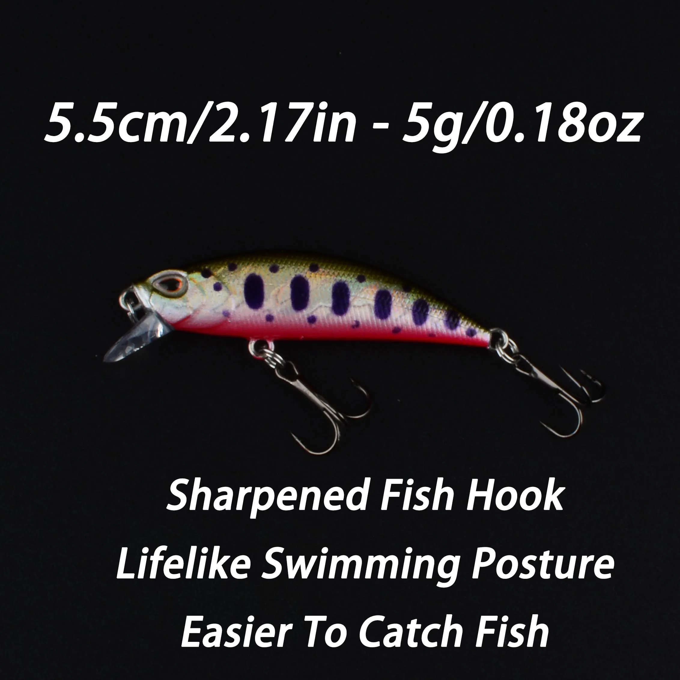 Señuelo de pesca Minnow, ojos 3D, cebo duro de plástico, señuelos artificiales Wobbler Crankbait, aparejos de pesca de lubina de mar de invierno, 1 ud. - imagen 2