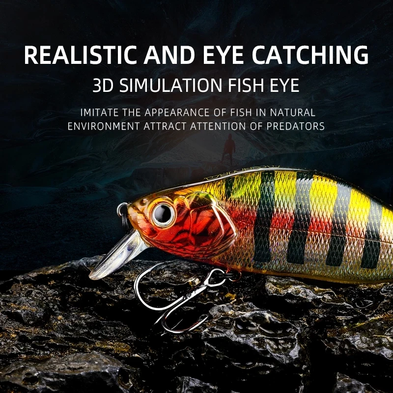 Juego de Señuelos de Pesca de 106Mm, cebo de pesca de agua salada, Tilapia, Minnow, aparejos, señuelos giratorios Wobbler, anzuelos de hundimiento - imagen 5
